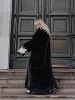 Export Europe beautiful women's environmentally friendly fur coat fox hair extended artificial fur coat thick XS black