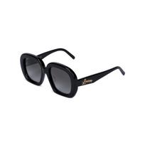 Loewe Oval Sunglasses With Sculpted Temples Women sunglasses Black LW40113U5301B F,Black gray