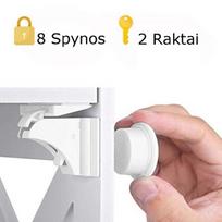 Universalus magnetinis užraktas, 8 vnt.+2 raktas