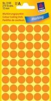 Lipdukai Avery Zweckform, apvalūs, Ø12mm, 270vnt pakuotėje, oranžinės spalvos