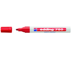 Žymeklis Edding 750 lako pagrindu, apvaliu galiuku, 2-4mm, raudonos spalvos