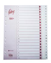 Skiriamieji lapai College, A4+, A-Z, plastikiniai, baltos spalvos