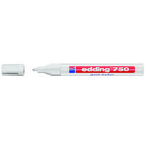 Žymeklis Edding 750 lako pagrindu, apvaliu galiuku, 2-4mm, baltos spalvos