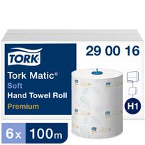 Popieriniai rankšluosčiai Tork Premium Matic Soft H1 (290016), 2 sluoksniai, baltos spalvos, 100m, 408 lapeliai