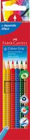 Akvareliniai spalvoti pieštukai Faber-Castell Grip, tribriauniai, 6 spalvų