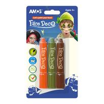 Dažai-kreidelės veidui Amos, 3 žemės spalvos