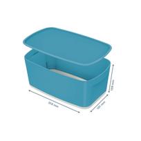 Daiktadėžė Cosy L:MyBox su dangteliu, maža, mėlynos sp..