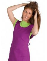 1Nr. profesionalui kirpėjo prijuostė su kišene, elastingas poliesteris, violetinė, ilgis 77,5cm