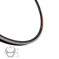 Ratlankis 26'' STARSCircle J19SZ 36H dvigubas su kniedėmis v-tipo (juodas)