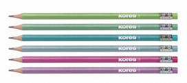 Pencil with eraser GRAFITOS STYLE KORES HB pre-sharpened, pack of 6