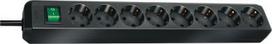 Extension cord ECO 8 sockets 3m H05VV-F 3x1.5, with switch, black 1159300018 | 4007123114429