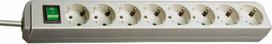 Extension cord ECO 8 sockets 3m H05VV-F 3x1.5, with switch, grey 1159350018 | 4007123114443