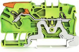 2-conductor through terminal block with lever and Push-in CAGE CLAMP 2.5 mm², green-yellow 2102-1207 | 4055143741767