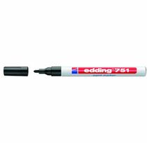 Žymeklis Edding 751 lako pagrindu, apvaliu galiuku, 1-2mm, geltonos spalvos