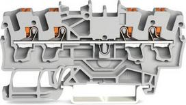 4-conductor through terminal block with push-button; 2.5 mm² grey 2202-1401 | 4055143713870