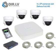 Set Dahua 4 IP cameras - dome 2 Mpix - LITE series DH-4CH-2MP-DOME