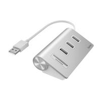 HAMA adapteris HUB 2.0 3xUSB-A +kortelių skaitytuvas  (200124)