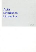 Acta Linguistica Lithuanica 67 (nusitrynęs knygos viršelis)