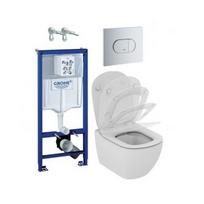 Potinkinis GROHE rėmas ir Ideal Standard Tesi "Rimless" klozetas