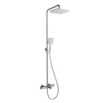 Ravak Termo 300 termostatinė virštinkinė dušo/vonios sistema su dušo galva 250x250, chromas/balta