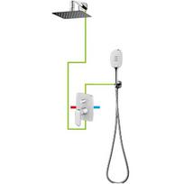 Baltos/chromo spalvos potinkinė dušo sistema Omnires Sacramento SYS SC10 CRB