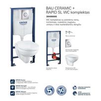 Potinkinis GROHE rėmas su Grohe Bau klozetu
