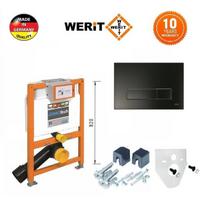 Pažemintas potinkinis wc rėmas Werit 82cm juodas mygtukas