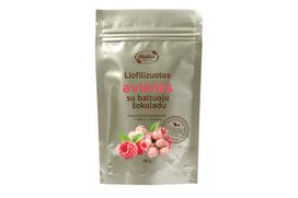 Dražė „Liofilizuotos avietės su baltuoju šokoladu” 80 g