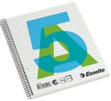Sąsiuvinis su spirale Esselte, A5/70, linija, minkštas viršelis