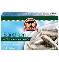 Sardinės saulėgrąžų aliejuje 115 g.