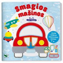 Smagios mašinos. 2-3 metų vaikams. Storais blizgiais kontūrais