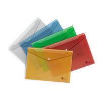 *Aplankas-vokas Forpus Crystal, A4, horizontalus, su spaustuku, skaidrus, geltonos spalvos
