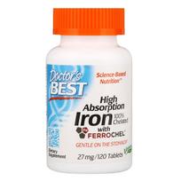 Doctor's Best High Absorption Iron with Ferrochel 27 mg 120 tab
