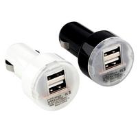 Automobilinis įkroviklis (pakrovėjas) USB 2 jungčių : Spalva - Juoda (BK)