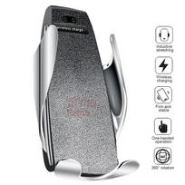 Automobilinis telefono laikiklis su bevieliu krovimu S5 : Spalva - Sidabrinė (SL)