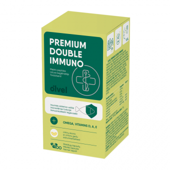 OLVEL PREMIUM DOUBLE IMMUNO, citrinų skonio, 100 minkštų kapsulių ...