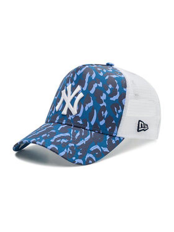 New York Yankees Leopard Print Blue A-Frame Trucker Cap