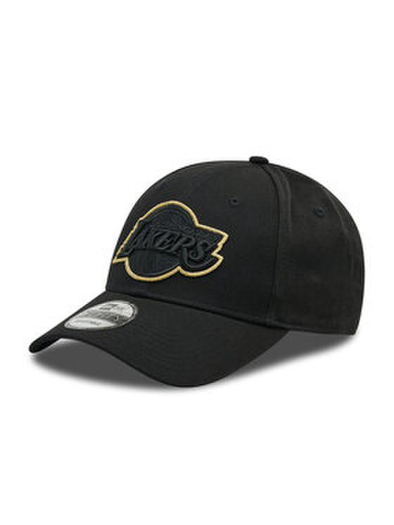 New Era Berretto Invernale – Beanie Con Badge Metallico LA Lakers, Taglia Unica, Corona In Maglia, Nero