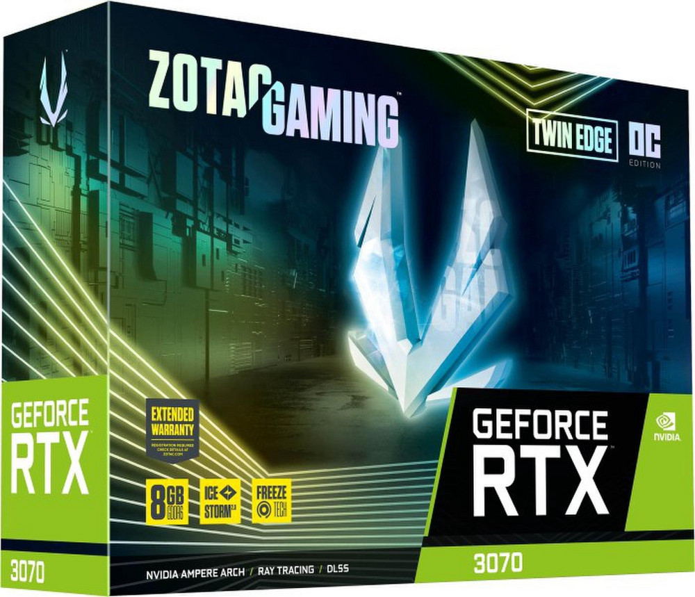 Nuo €] Zotac GeForce RTX 3070 Twin Edge OC LHR, 8 GB, GDDR6
