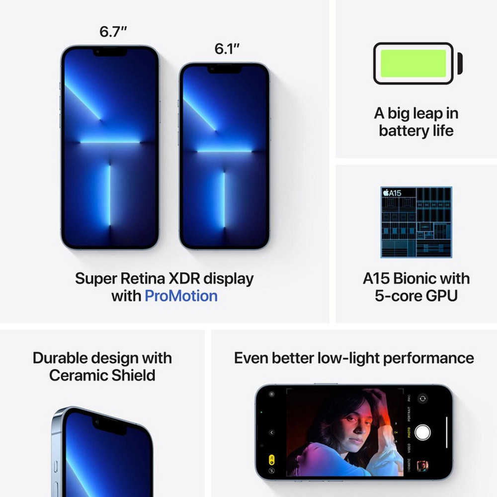Nuo 555 €] Apple iPhone 13 Pro 256GB Sierra Blue (Mėlynas