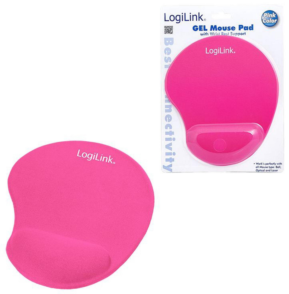 pink gel mouse pad with wrist rest