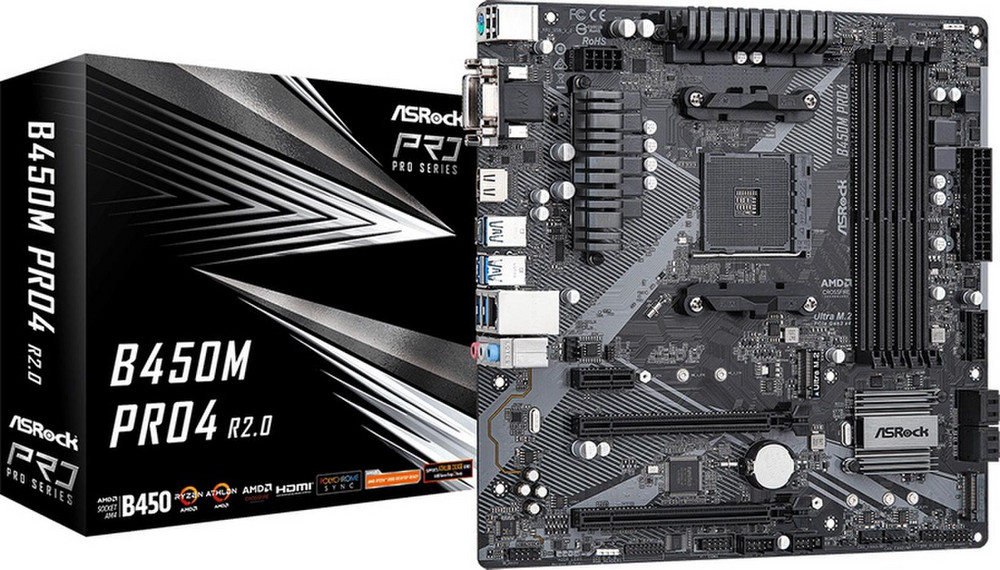 ASRock B450M PRO4 R2.0 kaina nuo 62.39 € | Kainos.lt