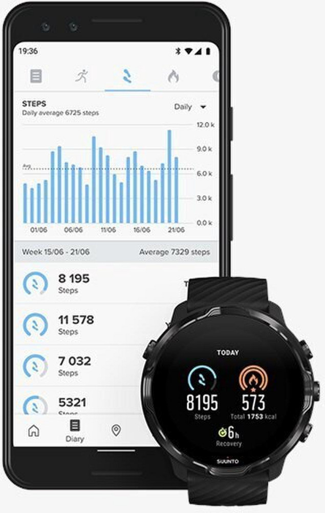 Išmanusis laikrodis Suunto 7, Juodos spalvos titano apvadas | Varle.lt
