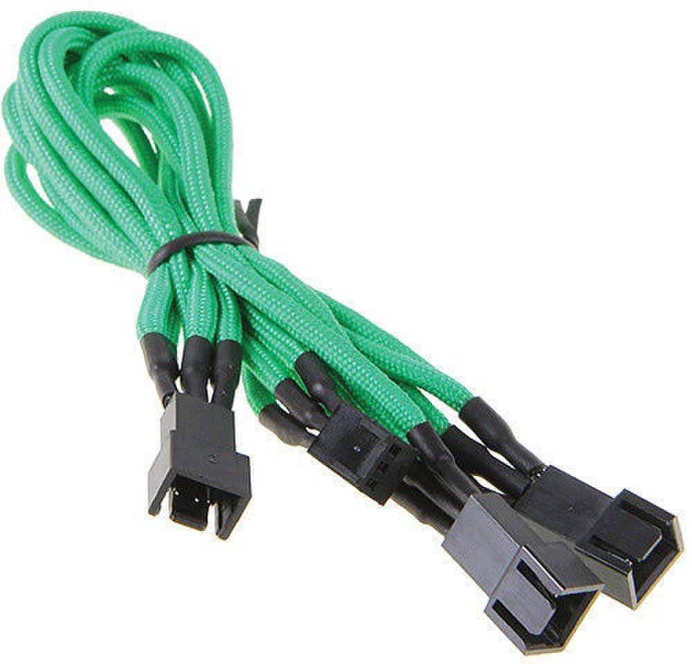 BitFenix 3-Pin to 3 x 3-Pin Splitter for Fans 60cm Green/Black | Kainos.lt