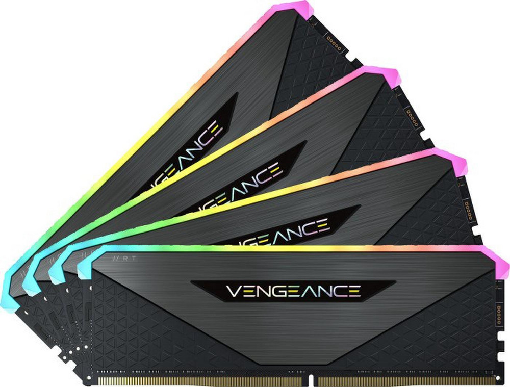 Corsair Vengeance RGB RT, DDR4-3600, CL18 - 32 GB Quad-Kit, juodas