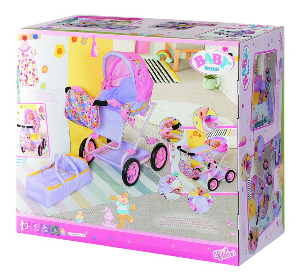 Nuo 71.43 €] Amo Toys Zapf BABY born Deluxe Pram Lėlės vaikų