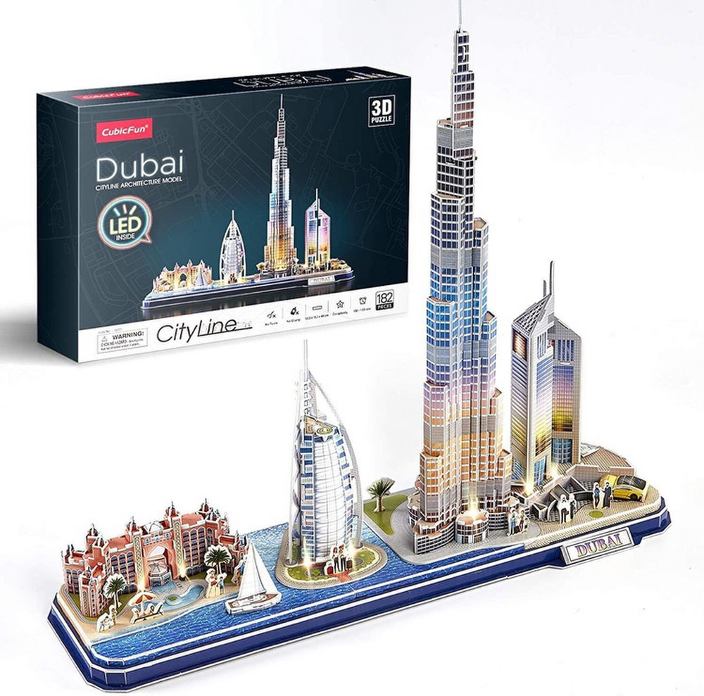 Cubicfun 3D Puzzle Dubai 182pcs kaina 