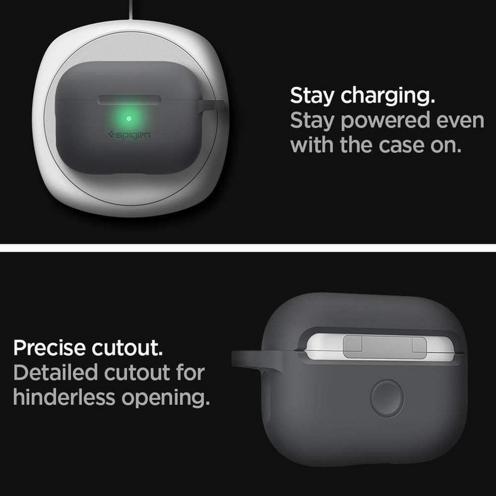 Nuo 24.99 €] Spigen Silicone Fit Case For Apple AirPods Pro Black |  Kainos.lt