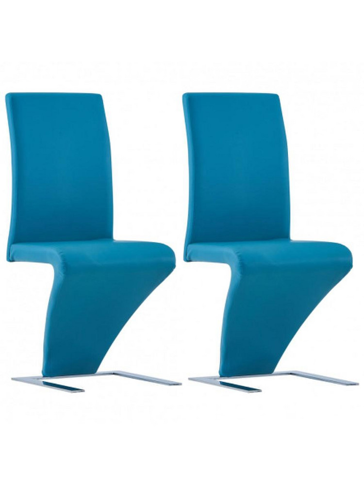 Valgomojo kėdė VLX Zigzag Shape 281897, mėlyna, 2 vnt. | Kainos.lt