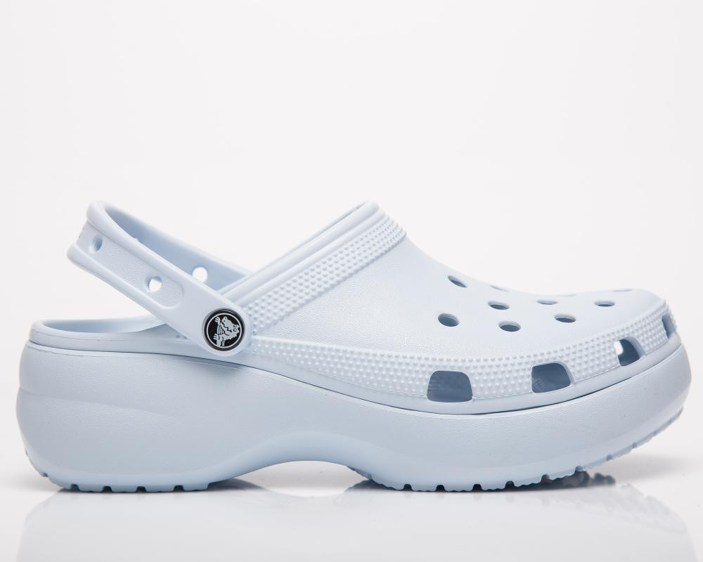 platform crocs blue